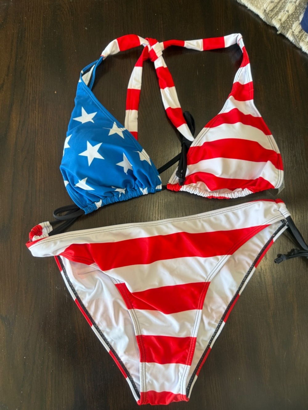 American Flag Stripe Bikini Set - Red, White & Blue